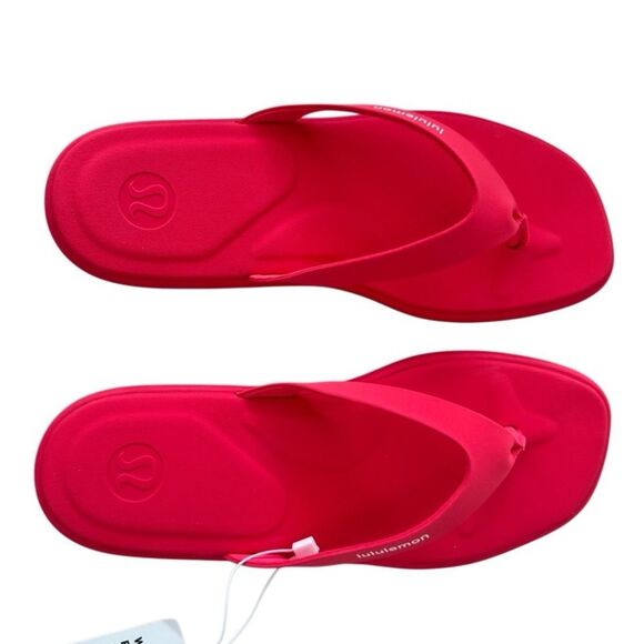 Lululemon Womens Restfeel Flip-Flop Red Glow / Red Glow / White 8 - Picture 6 of 16